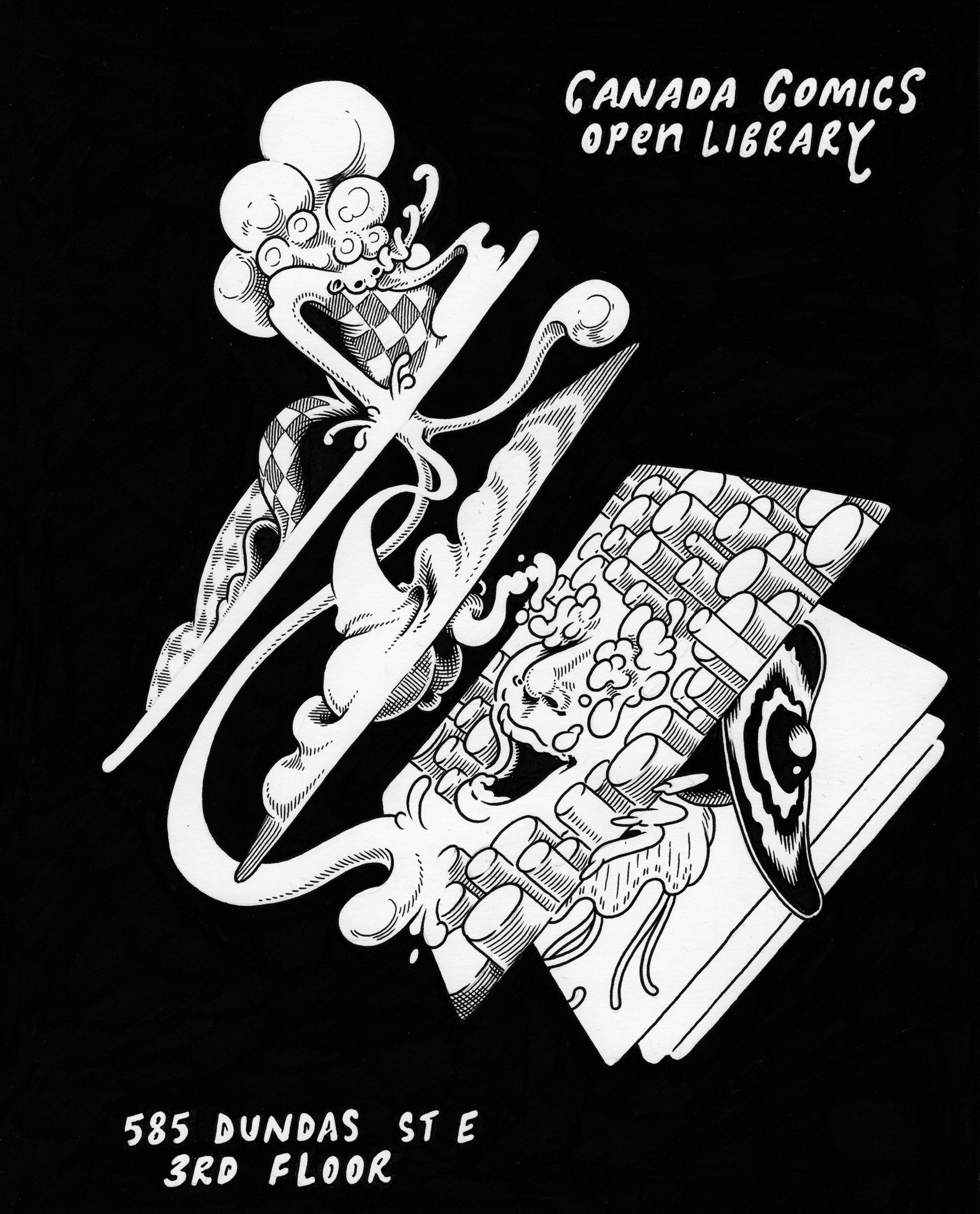 Canada Comics Open Library poster by Eric Kostiuk Williams